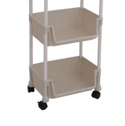 Carrito auxiliar 4 niveles con ruedas blanco 104x35x26,5 cm