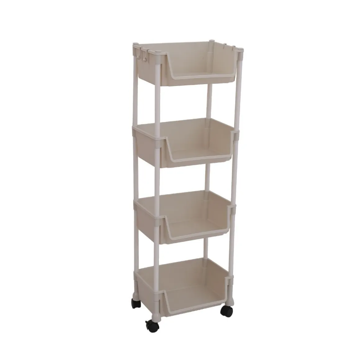 Carrito auxiliar 4 niveles con ruedas blanco 104x35x26,5 cm