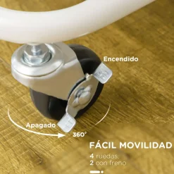 Carrito auxiliar Beany Homcom 3 niveles + ganchos y cajas colgantes blanco 86,5x42x38 cm