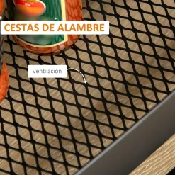 Carrito auxiliar Cosh Homcom 3 niveles negro 76,5x46x34,5 cm