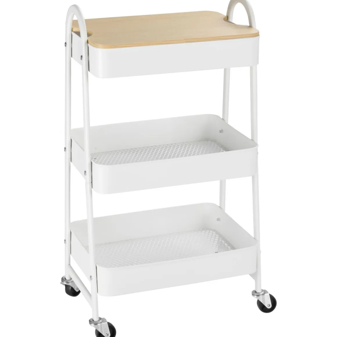 Carrito auxiliar Guadiana Homcom 3 estantes con encimera 79,4x31x45 cm