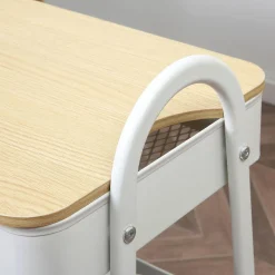 Carrito auxiliar Guadiana Homcom 3 estantes con encimera 79,4x31x45 cm