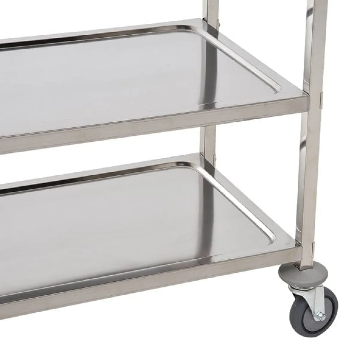 Carrito auxiliar Homcom 3 niveles con ruedas plata 90x85x45 cm