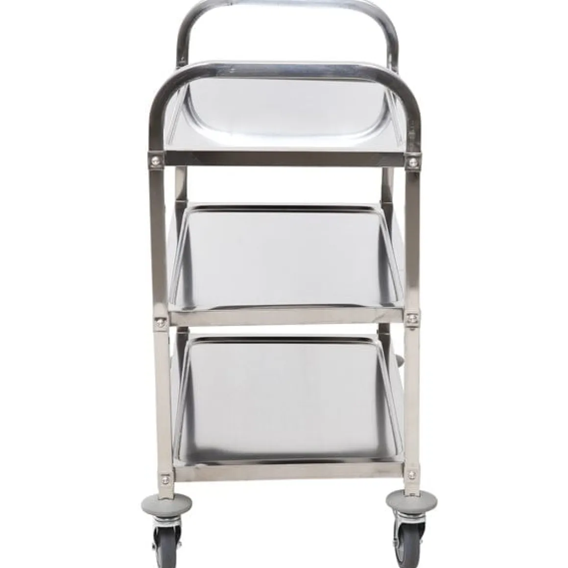 Carrito auxiliar Homcom 3 niveles con ruedas plata 90x85x45 cm
