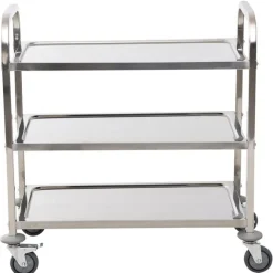 Carrito auxiliar Homcom 3 niveles con ruedas plata 90x85x45 cm