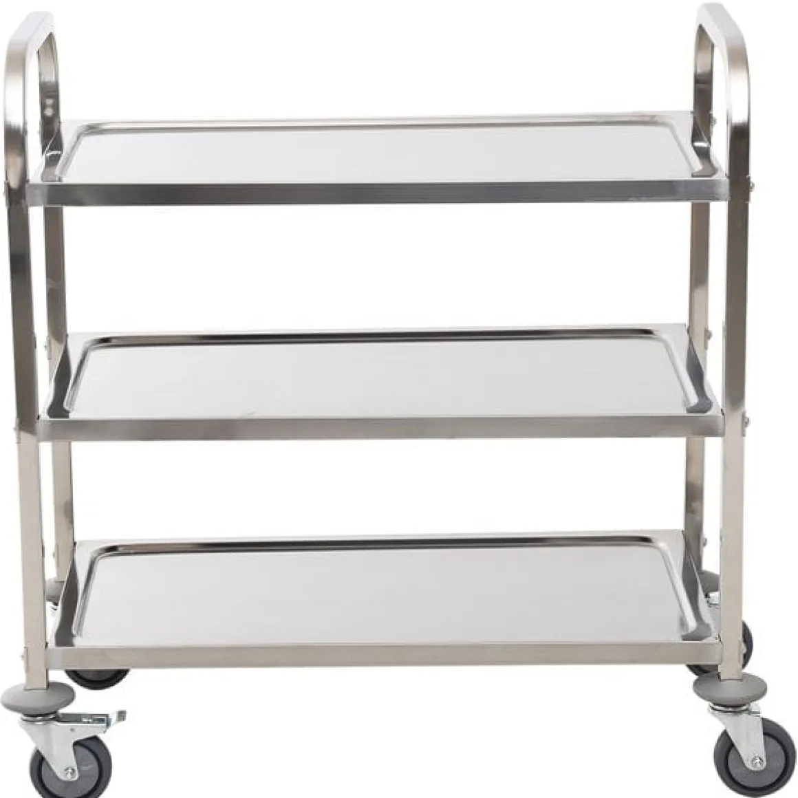 Carrito auxiliar Homcom 3 niveles con ruedas plata 90x85x45 cm
