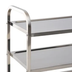 Carrito auxiliar Homcom 3 niveles con ruedas plata 90x85x45 cm