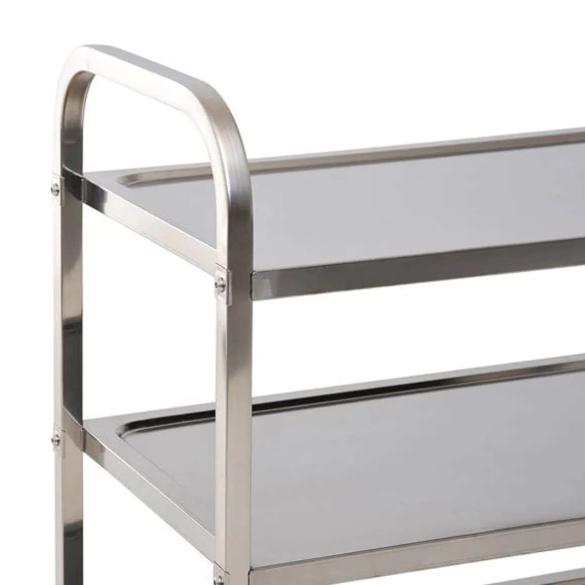 Carrito auxiliar Homcom 3 niveles con ruedas plata 90x85x45 cm
