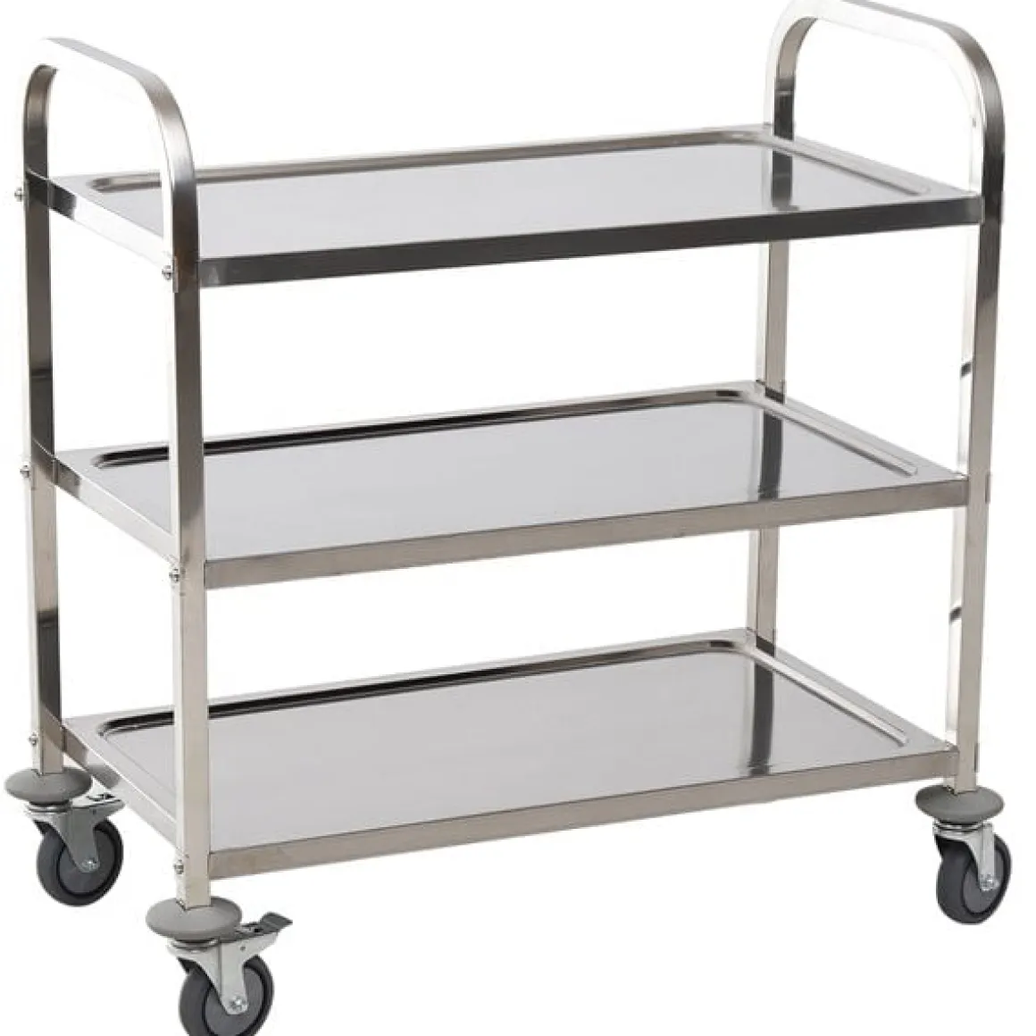 Carrito auxiliar Homcom 3 niveles con ruedas plata 90x85x45 cm