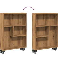 Carrito auxiliar Lombarda 3 compartimentos con ruedas 68x48x13 cm