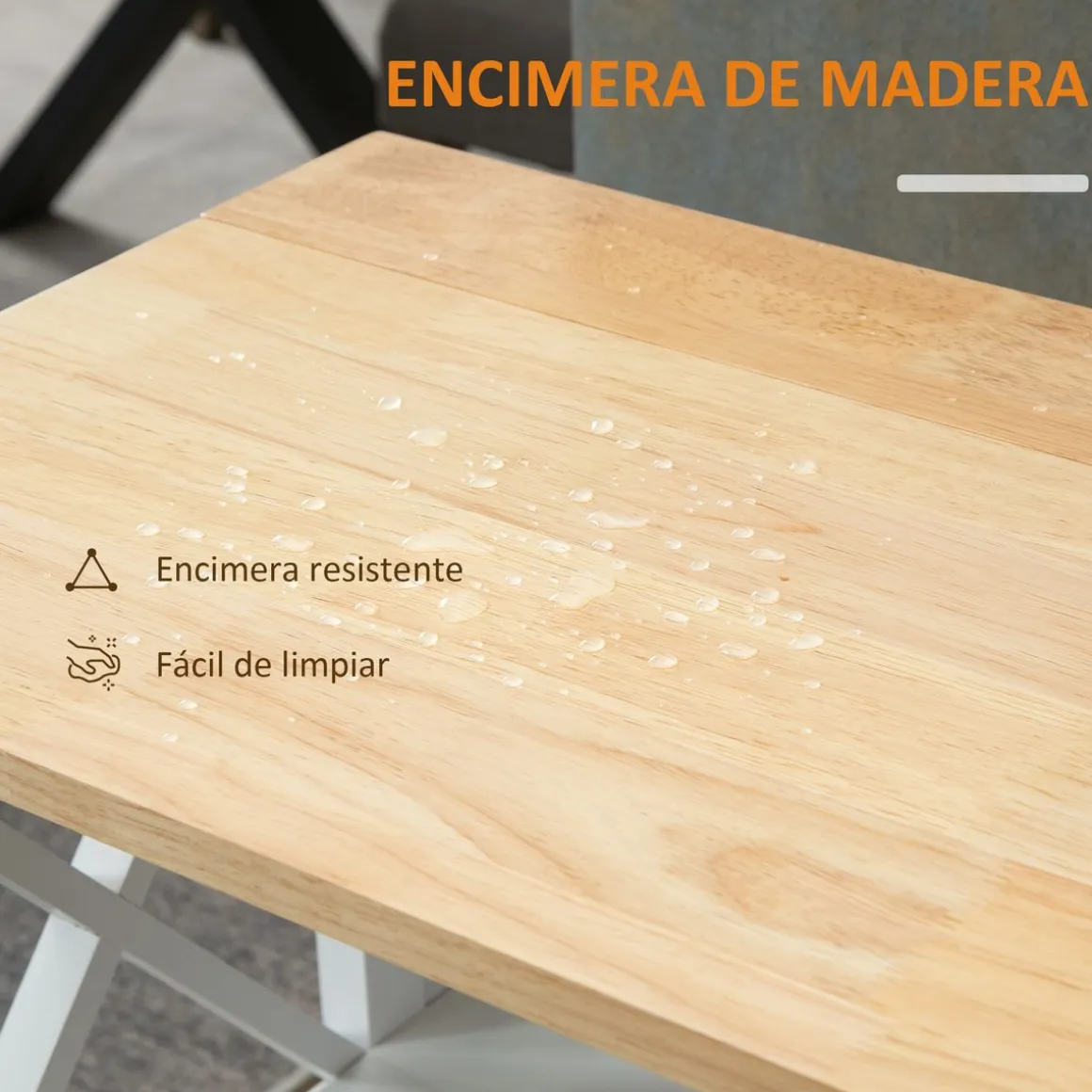 Carrito auxiliar Moniz Homcom 2 estantes con ruedas blanco 84x60x40 cm