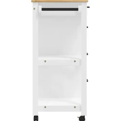 Carrito auxiliar Monza 4 cajones + 2 estantes madera de pino 90x84x40 cm