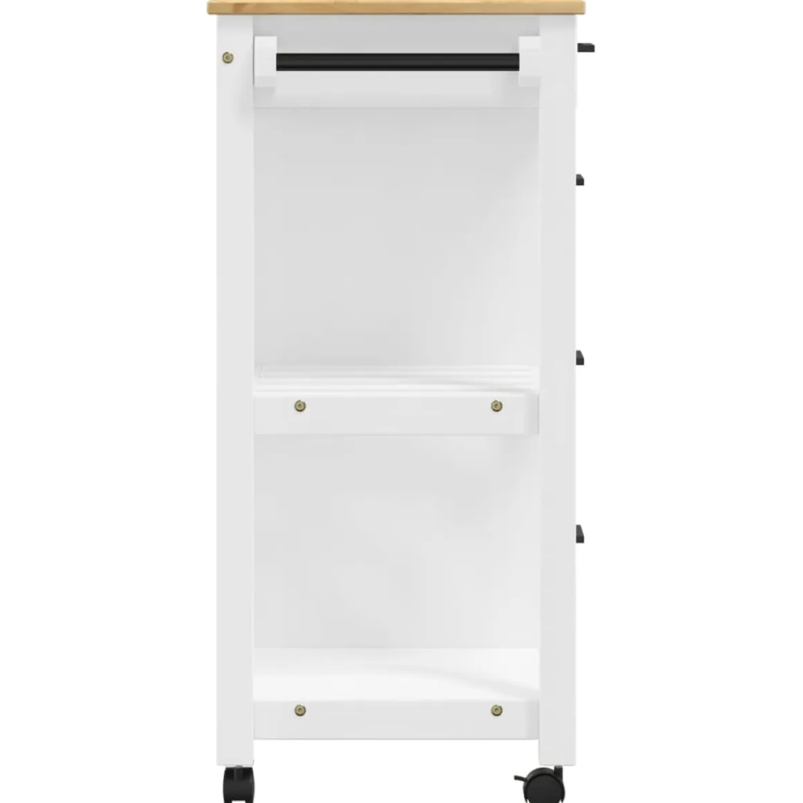 Carrito auxiliar Monza 4 cajones + 2 estantes madera de pino 90x84x40 cm