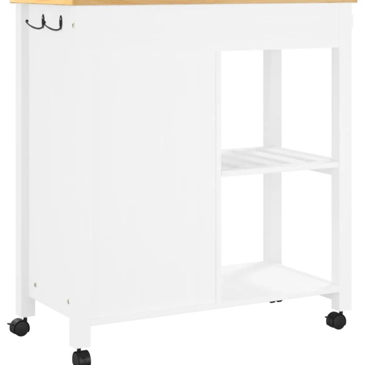 Carrito auxiliar Monza 4 cajones + 2 estantes madera de pino 90x84x40 cm