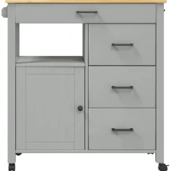 Carrito auxiliar Monza 4 cajones + armario madera de pino 90x84x40 cm