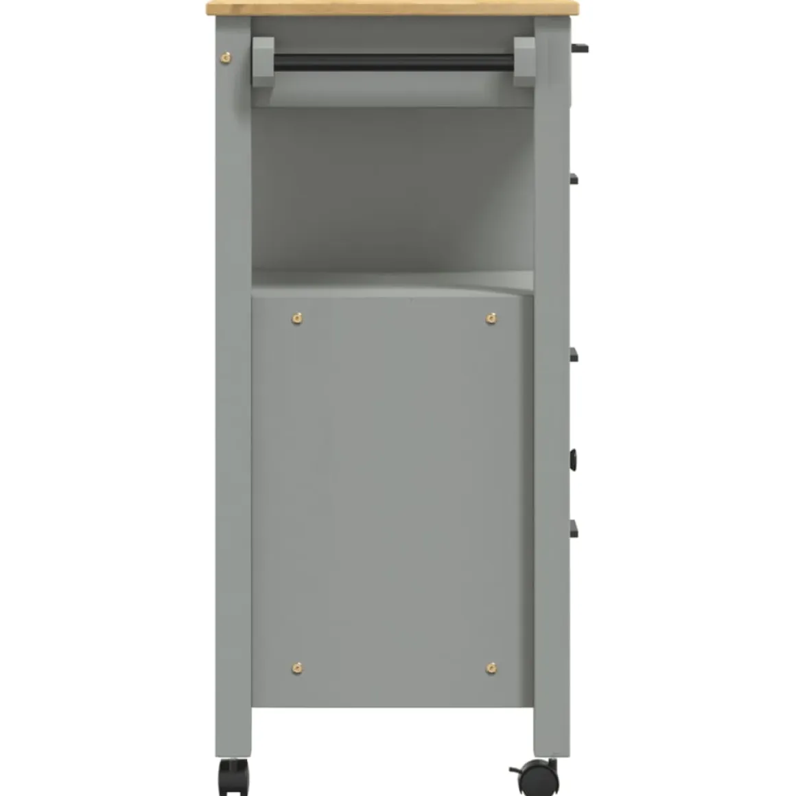 Carrito auxiliar Monza 4 cajones + armario madera de pino 90x84x40 cm