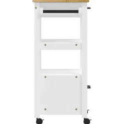 Carrito auxiliar Monza 2 cajones + 2 compartimentos madera de pino 90x48x40 cm