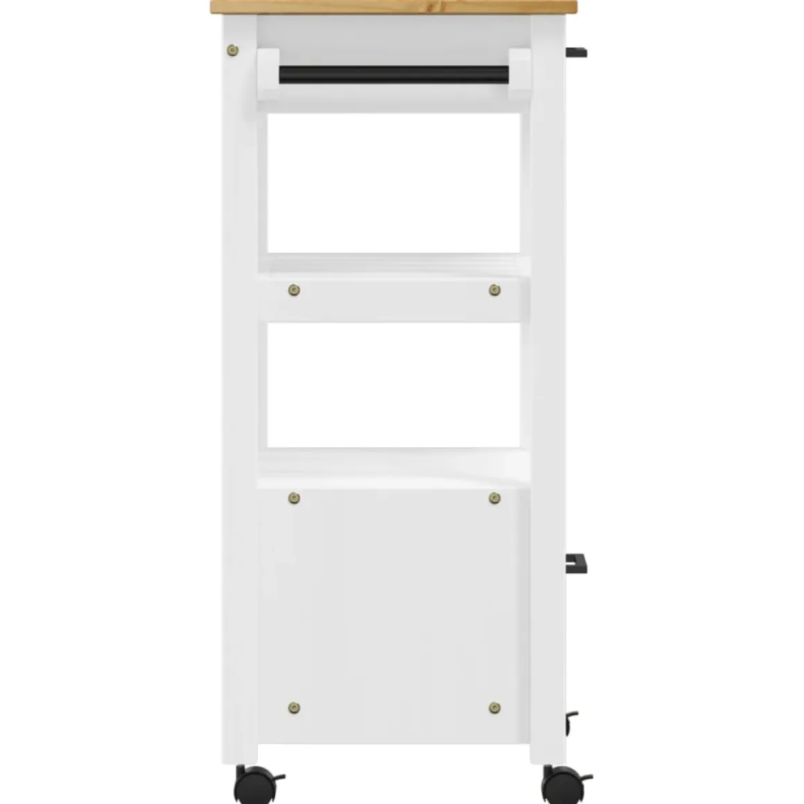 Carrito auxiliar Monza 2 cajones + 2 compartimentos madera de pino 90x48x40 cm