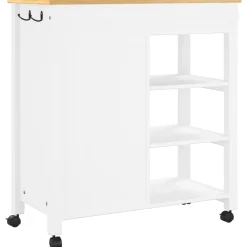 Carrito auxiliar Monza 4 cajones + 3 estantes madera de pino 90x84x40 cm
