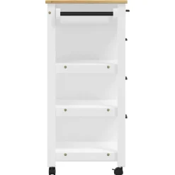 Carrito auxiliar Monza 4 cajones + 3 estantes madera de pino 90x84x40 cm