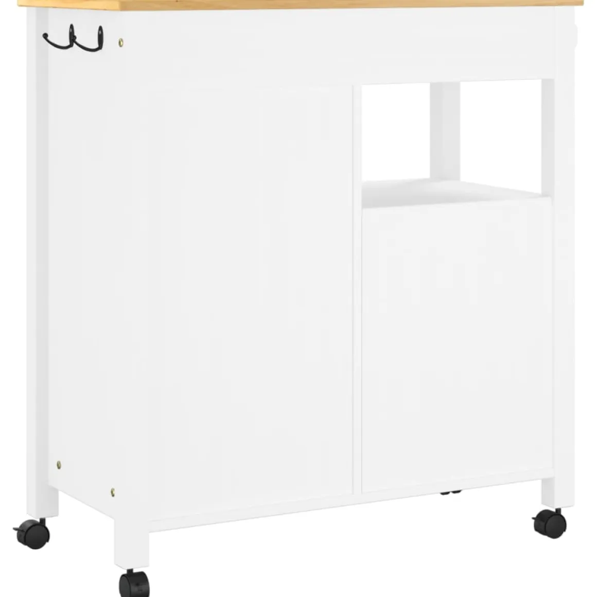 Carrito auxiliar Monza 4 cajones + armario madera de pino 90x84x40 cm