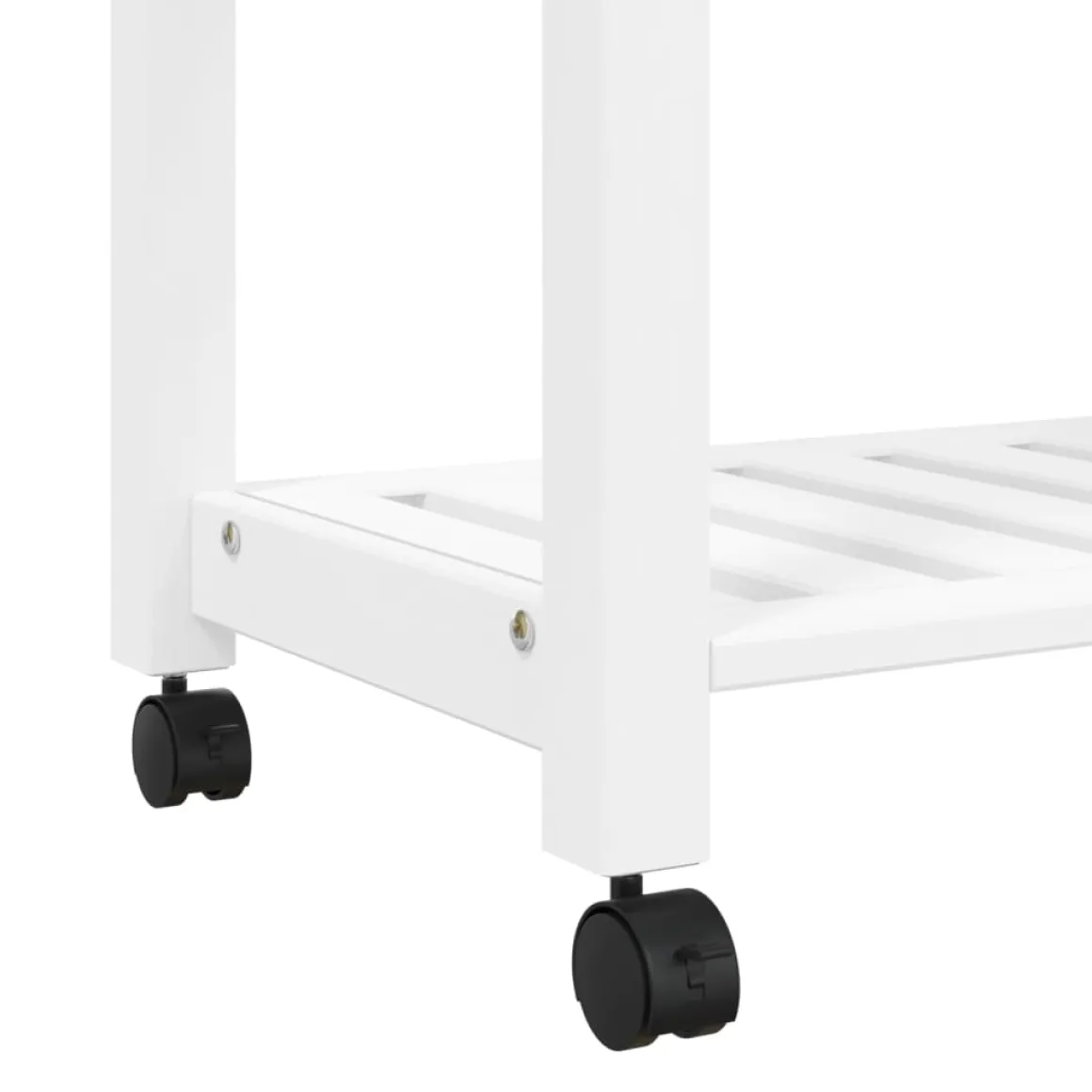 Carrito auxiliar Monza 2 estantes listones + cajón madera de pino 90x84x40 cm