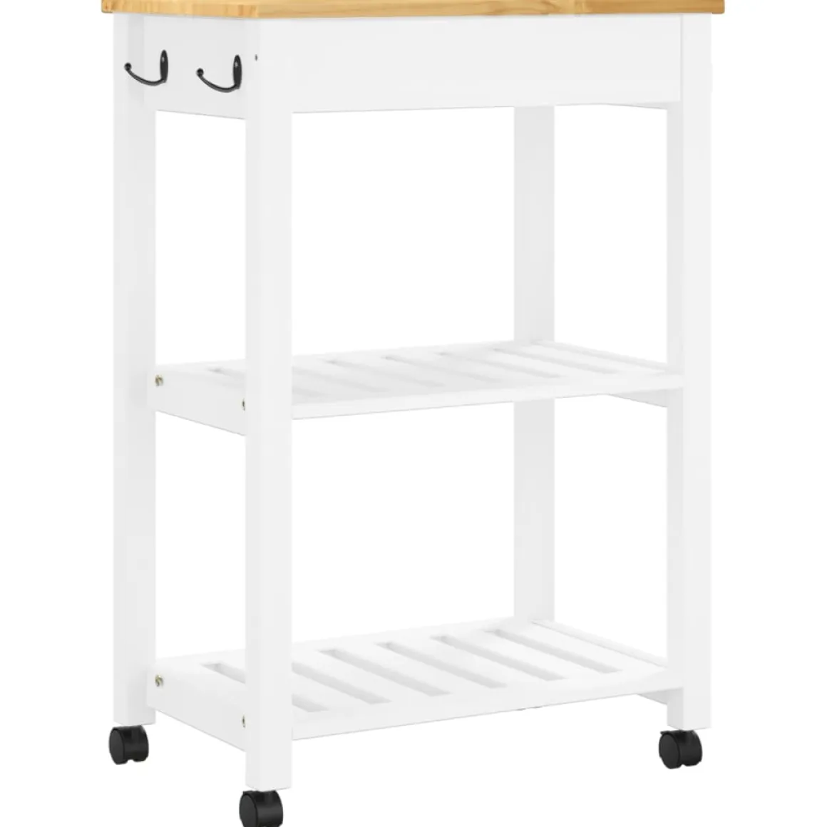 Carrito auxiliar Monza 2 estantes + 1 cajón 90x60x40 cm