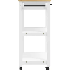 Carrito auxiliar Monza 2 estantes + cajón madera de pino 90x84x40 cm