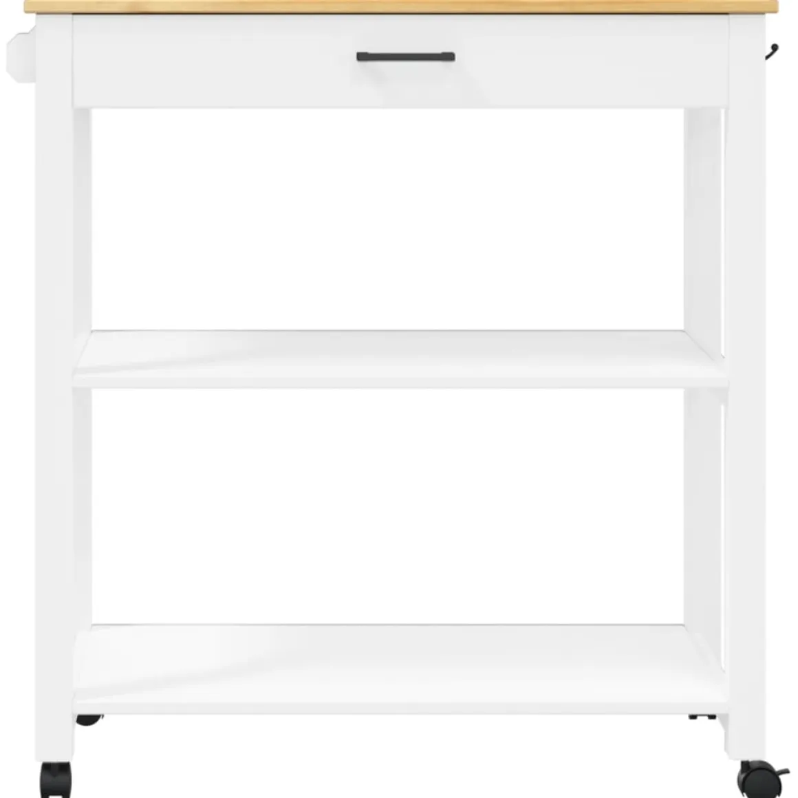 Carrito auxiliar Monza 2 estantes + cajón madera de pino 90x84x40 cm