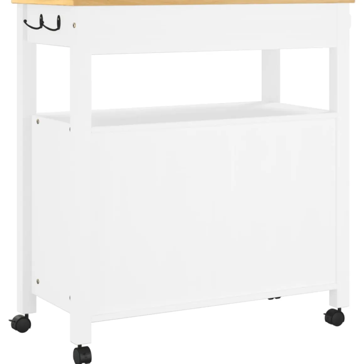 Carrito auxiliar Monza armario + cajón madera de pino 90x84x40 cm