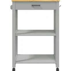 Carrito auxiliar Monza con cajón + 2 compartimentos madera de pino 90x60x40 cm