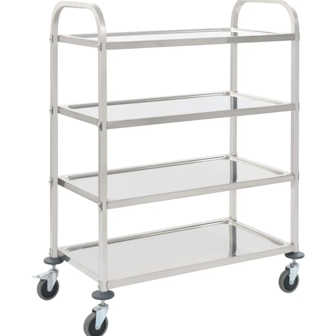 Carrito auxiliar Rhino 4 niveles con ruedas acero inoxidable 125x107x55 cm