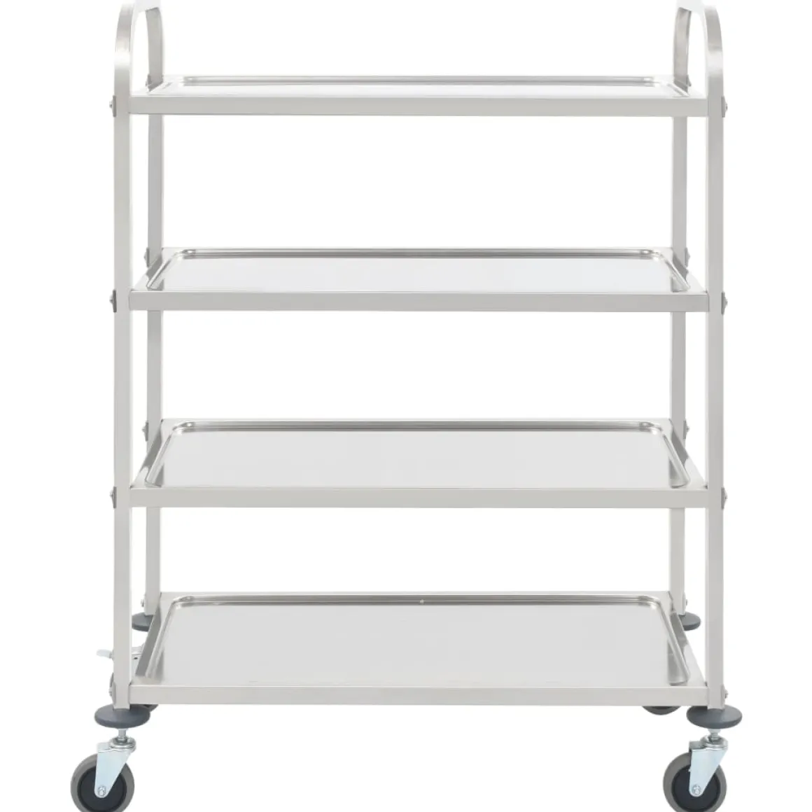 Carrito auxiliar Rhino 4 niveles con ruedas acero inoxidable 125x107x55 cm