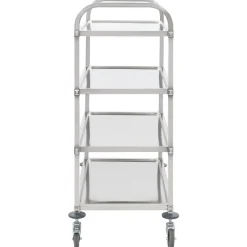 Carrito auxiliar Rhino 4 niveles con ruedas acero inoxidable 125x107x55 cm