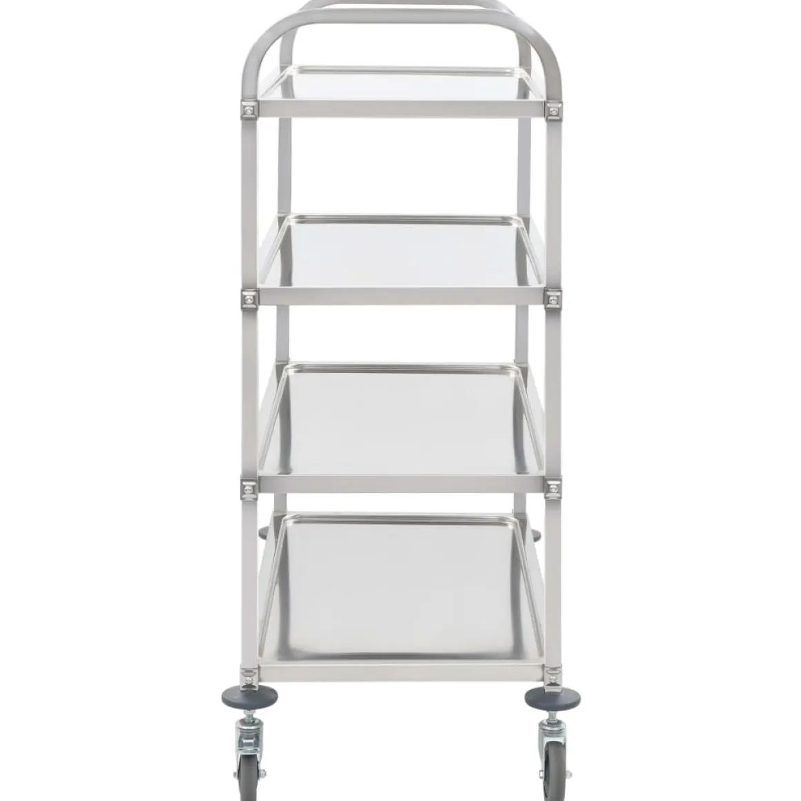 Carrito auxiliar Rhino 4 niveles con ruedas acero inoxidable 125x107x55 cm