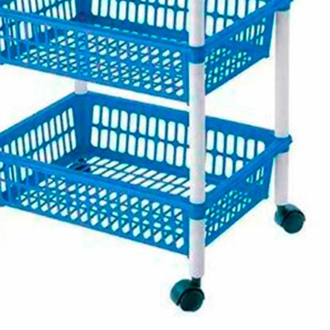 Carrito auxiliar Tontarelli 4 niveles con ruedas azul/blanco 85x40x29 cm