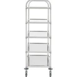 Carrito auxiliar Wine 5 niveles con ruedas acero inoxidable 147x107x55 cm