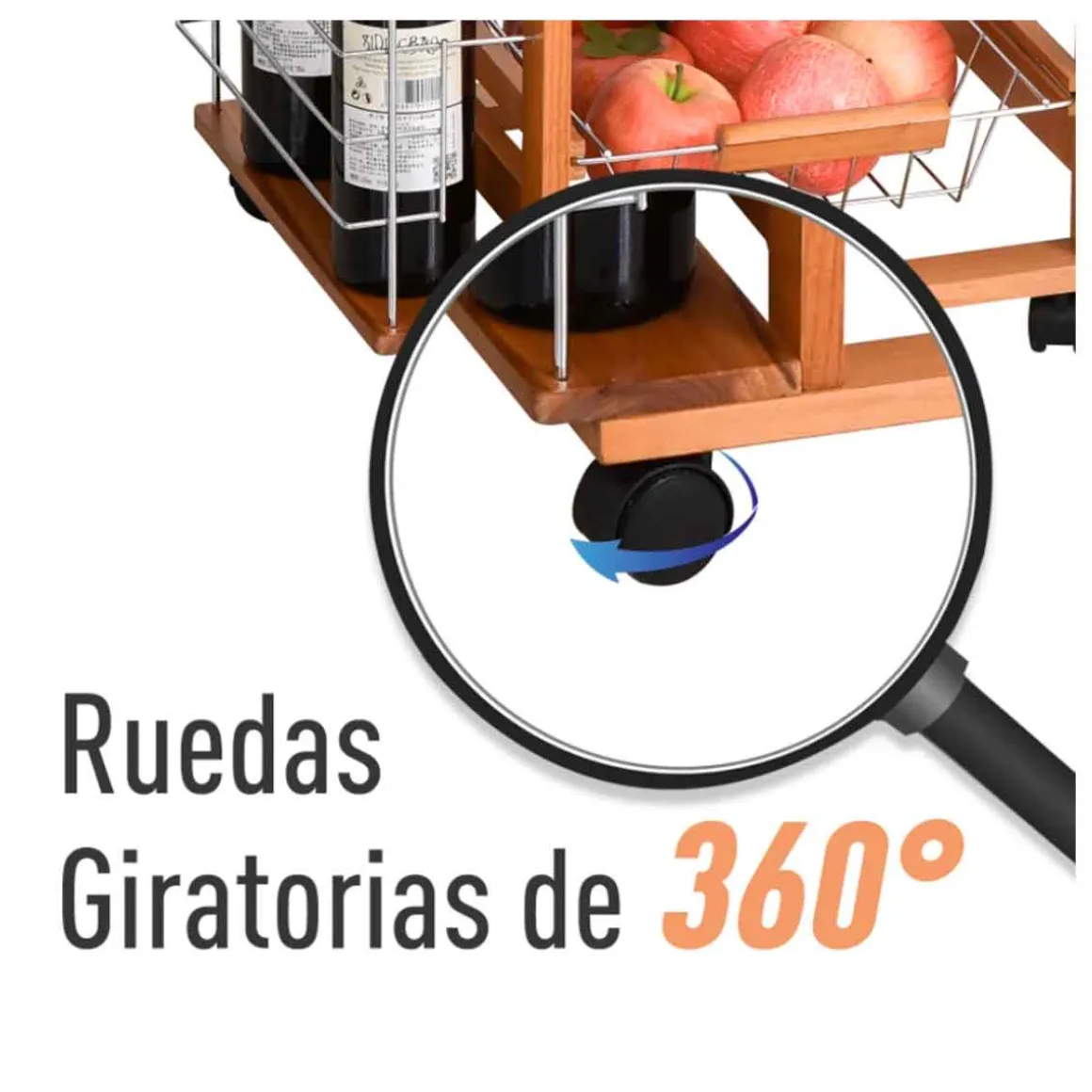 Carrito de cocina multiusos Homcom 5 niveles 1 cajón + 4 cestas + 2 estantes 83x47x37 cm
