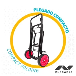 Carrito multiusos Aktive plegable 50kg negro/rojo 100x35x45 cm