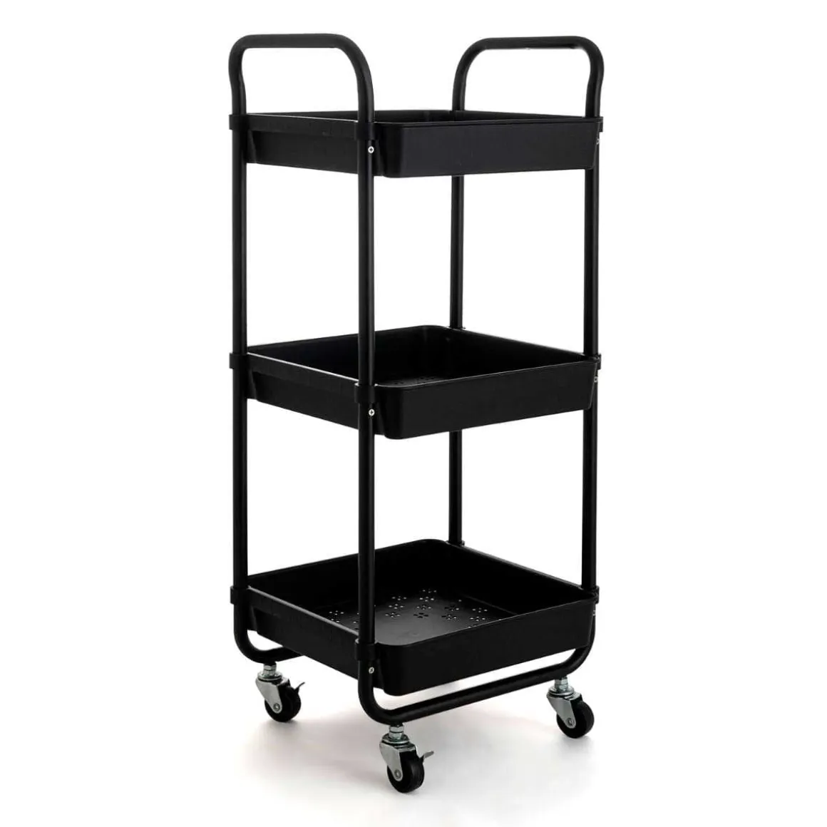 Carrito multiusos Garbo Quid 3 cestas negro 77x34,5x29,5 cm