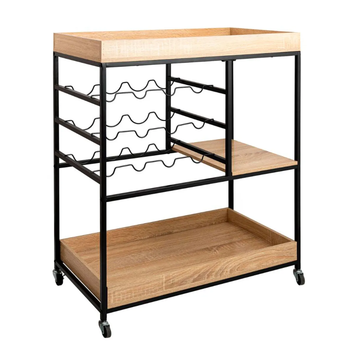 Carrito multiusos MOA Vinthera con ruedas madera 92x75x40 cm
