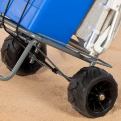 Carrito multiusos plegable con ruedas + cuerda de sujeción gris 100x55x40 cm