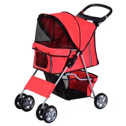 Carrito PawHut para mascotas plegable con toldo 97x45x75 cm