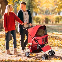 Carrito PawHut para mascotas plegable con toldo 97x45x75 cm