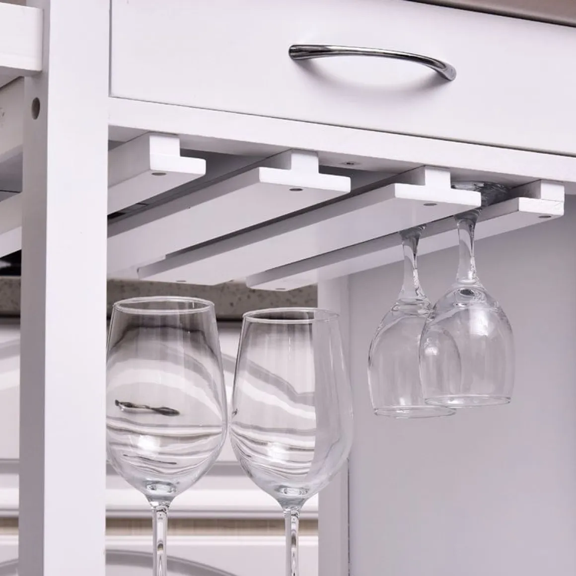 Carro auxiliar de cocina Homcom con ruedas giratorias blanco/natural 86x88,5x40 cm