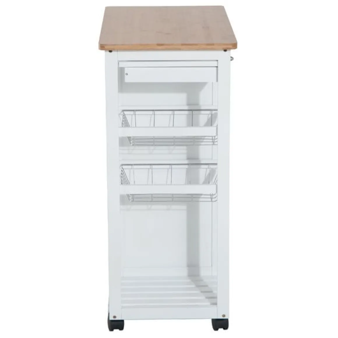 Carro de cocina auxiliar Homcom con ruedas blanco/natural 85x70x37 cm