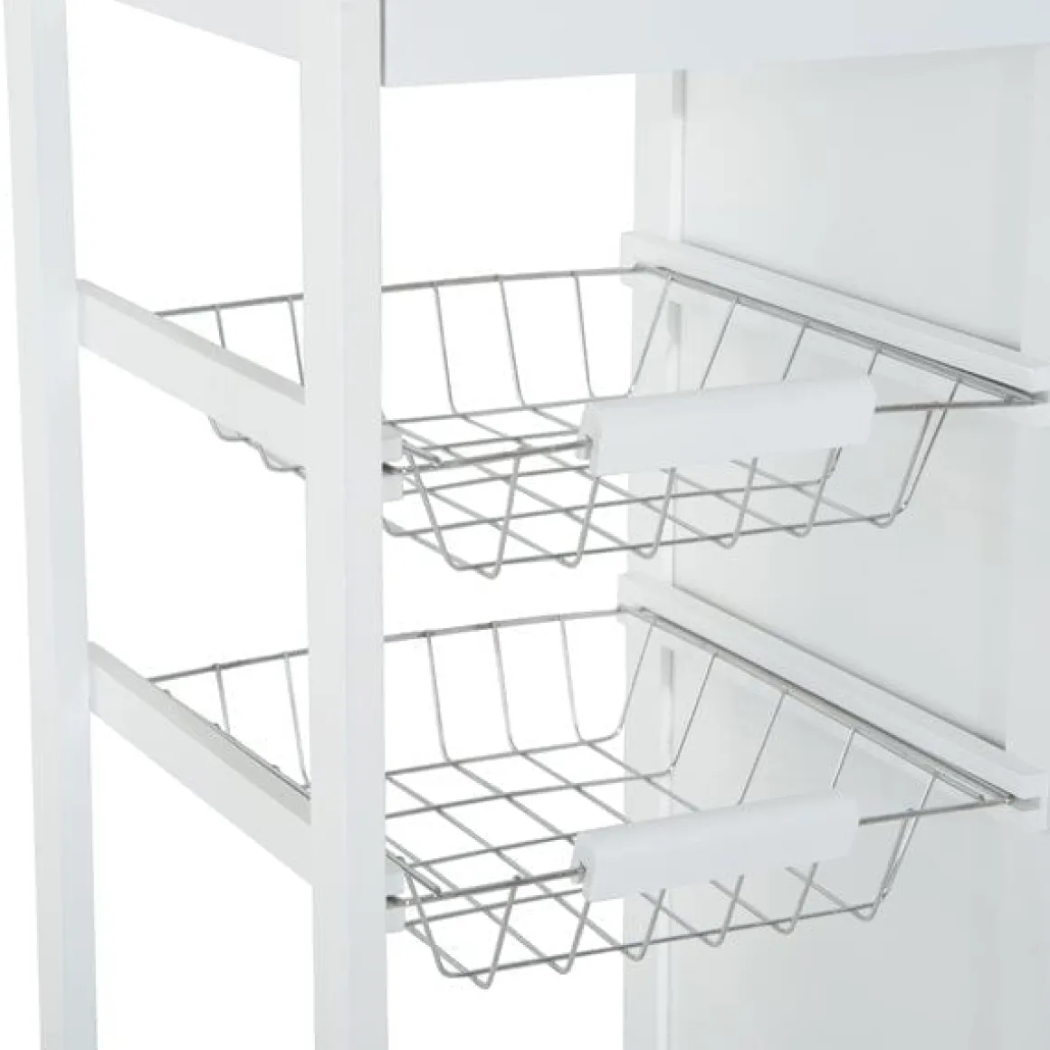 Carro de cocina auxiliar Homcom con ruedas blanco/natural 85x70x37 cm