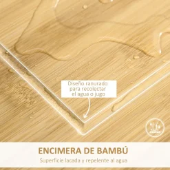 Carro de cocina Vorona Homcom con ruedas blanco/natural 83x58x37 cm