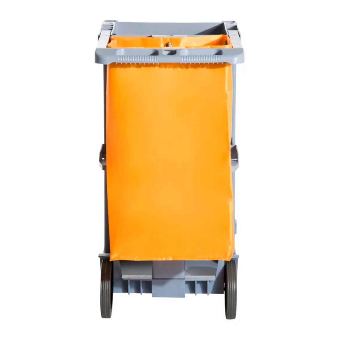 Carro de limpieza profesional Homcom 100L 3 bandejas gris/naranja 96,5x50,5x113 cm