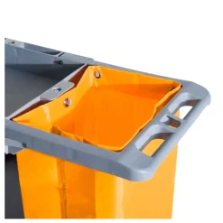 Carro de limpieza profesional Homcom 100L 3 bandejas gris/naranja 96,5x50,5x113 cm